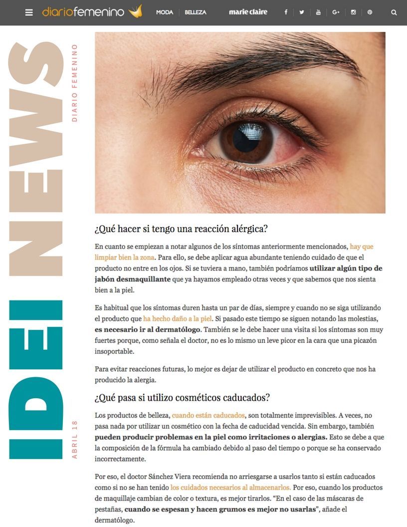 Síntomas de alergia al maquillaje de ojo